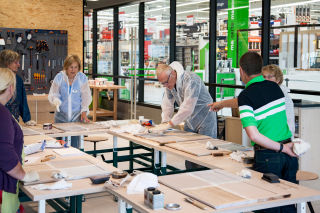 Customers can hone new skills at the hands-on DIY workshops.