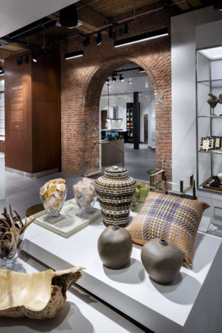 Exposed brick speaks to the building’s heritage status – and the store’s Brownstone-owning clientele.