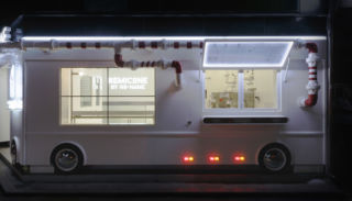Playful 'truck' exterior of Remicone's ice-cream parlour in Seoul