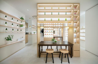 The orderly calm of nendo's concept for organic beauty store and café, Beauty Library