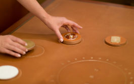 Beautiful Tech - bespoke embedded leather interface table 