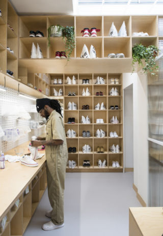 Jason Markk takes residence in London - the pared back design creates a fitting workshop for the premium sneaker shoe care service