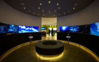 The hub at the centre of the store provides an immersive experience for Maxis' customers in Kuala Lumpur