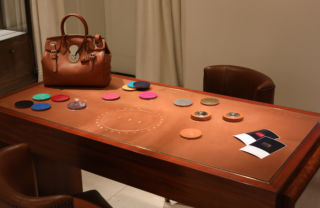 A beautiful blend of brand aesthetic and technology. The bespoke table for Ralph Lauren is embedded with an interactive interface, providing an engaging experience for customers using their handbag personalisation service
