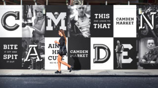 Hoardings before the big reveal at Camden Market, London's 'go to' market since the 1970s