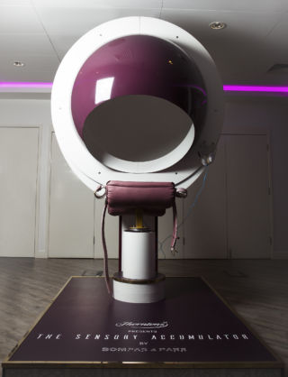 Thorntons 'Sensory Accumulator' customers wore noise cancelling headphones the pod placed them in ambient lighting, enabling them to optimise the chocolate tasting experience 