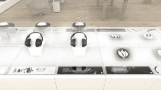 In Bose, Regent Street, sensors by the headphone displays detect customers movements and present subtle cues on the mirrored wall, encouraging dwell time and engagement. These mirrors also allow customers to see what they look like in Bose headphones creating an emotional connection. 