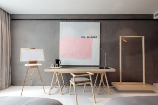 Furniture collection designed for the Wheat Youth Arts Hotel. Each bedroom is furnished with an easel in the hope that guests will leave their own thoughts or artwork behind