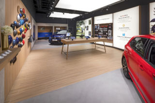 Customers can customise their dream car at a central table.