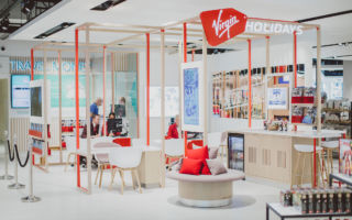 Virgin Holidays 'pool house' concept creating a enciticing holiday oasis within the brand's concession stores