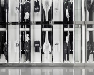 The store features a set of striking digitally inspired mannequins.