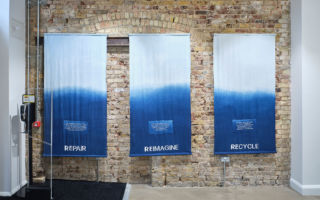 An in-store depiction of Levi's Repair, Reimagine, Recycle initiative.