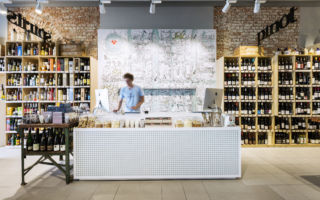 The illustrations created by local artists used on Wine Republic's store exterior are also used at touchpoints around the store to create a localised concept.