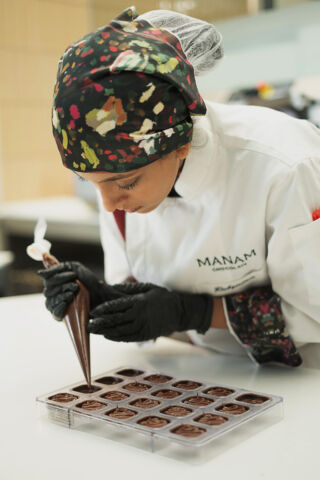 Expert chef chocolatiering turns the chocolate into fine confectionery. Photo Daniel D'Souza