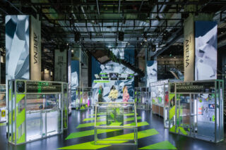 A stunning example of immersive sustainability storytelling, with Random Studios 'Move to Zero' installation at Nike House of Innovation Paris. Photo by Benoit Florencon.